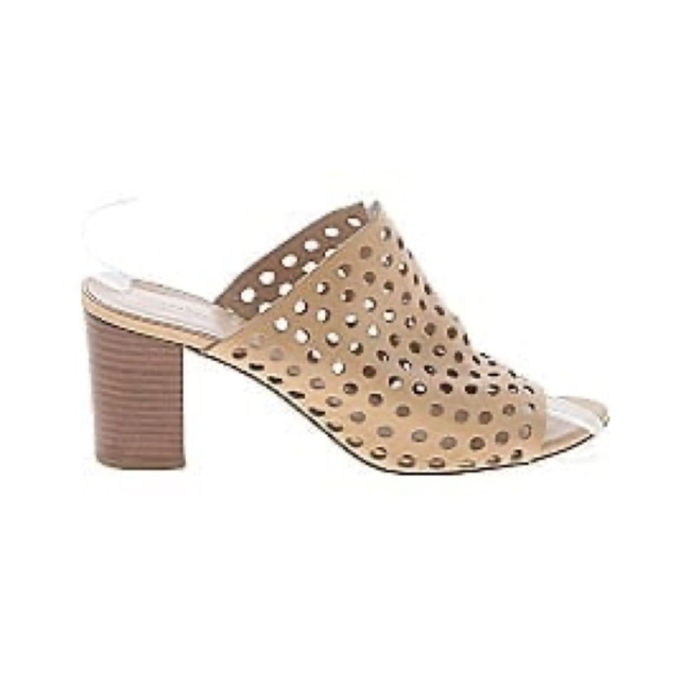 Loeffler Randall Beige Perforated Mules